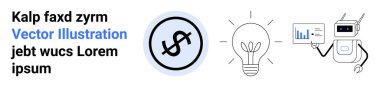 Dolar amblemi finans, fikirler için ampul, robot keşif analitiği öneriyor. Finans, yenilik, yaratıcılık, eğitim, yapay zeka, iş analizi için ideal basit iniş sayfası