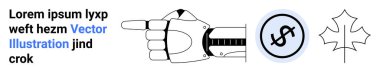 Robot el, akçaağaç yaprağı çiziminin yanında bir para birimi sembolünü işaret ediyor. Teknoloji, otomasyon, yenilik, finans, robotik, markalaşma veya basit bir iniş sayfası için ideal