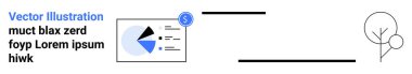 Dolar simgesi, metin elemanları, yatay çizgiler ve soyut ağaç resimli pasta grafiği. Finans, analitik, çevre, sunumlar için ideal, raporlar asgari tasarım basit iniş sayfası