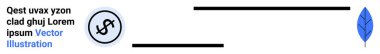 Çemberde dolar işareti, soyut siyah yatay çizgiler ve mavi yaprak aksanı. Finans, eko-kavramlar, asgari markalaşma, posterler, ağ başlıkları, sunumlar için ideal basit iniş bilgileri
