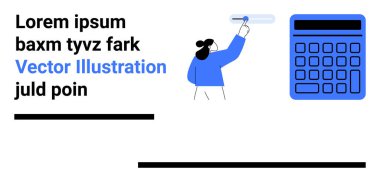 Kişi hesap makinesinin yanındaki kaydırma çubuğuyla etkileşime girer. Finans, bütçe, muhasebe, karar verme, eğitim, üretkenlik, teknoloji için ideal