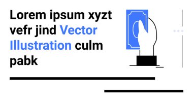 Kalın bir yazı ve düz çizgilerle bir banknot tutuyor. Finans, işletme, bankacılık, yatırım, reklam, eğitim, markalaşma, pazarlama ve basit iniş sayfası için ideal