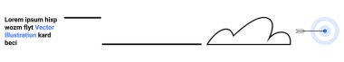 Ok, minimalist çizgilerle bulutların ortasındaki hedefi vuruyor. Odaklanma, hassasiyet, hedef belirleme, başarı, strateji, planlama, kavramlar için idealdir. Basit bir iniş sayfası için mükemmel.