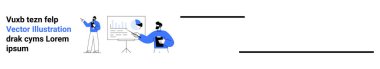 Ekip bir sunumla bir bar çizelgesini analiz ediyor ve diğeri not alıyor. Analiz, takım çalışması, iş stratejisi, veri görselleştirme, liderlik, eğitim ve basit bir iniş sayfası için ideal