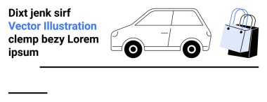 Alışveriş, teslimat ya da e-ticaret bağlantısını gösteren küçük alışveriş çantaları. Perakende, lojistik, ulaşım, dağıtım hizmetleri, çevrimiçi alışveriş, müşteri kolaylığı için ideal