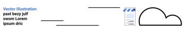 Küçük resim ve yer tutucu metnin yanında bulut simgesi. Ortam depolama, içerik paylaşımı, bulut çözümleri, video düzenleme, yayın, teknoloji hizmetleri, basit iniş sayfası için ideal