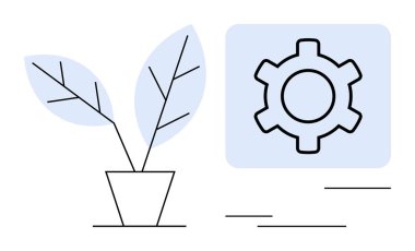Hassas yapraklarla donatılmış saksı bitkisi doğa ve teknolojinin uyumunu ön plana çıkarıyor. Yenilik için ideal, sürdürülebilirlik, büyüme, ekoloji, mühendislik, ilerleme, basit iniş sayfası