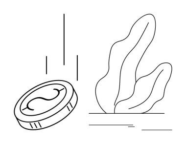 Şifreli para dalgalı organik şekle doğru iniyor. Dijital para birimi, iş büyümesi, finans, sürdürülebilirlik, yatırım, ademi merkeziyetçi sistemler, basit iniş sayfası gibi konular için ideal