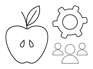 Elma yapraklı, vitesli ve insanların simgeleri ana hatlı. Sağlık, takım çalışması, verimlilik, liderlik, işbirliği eğitimi yeniliği için idealdir. Basit bir metaforu temsil ediyor.