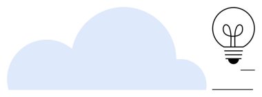 Ampul ve bulut yenilikleri, fikirleri, teknolojiyi, bulut hesaplamasını ve beyin fırtınasını temsil eder. Teknoloji, yaratıcılık, strateji ekip çalışması için idealdir gelecek ve eğitim için. Düz basit metafor