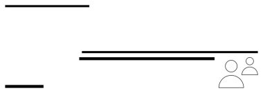 Yatay siyah çizgiler ve temiz ve soyut bir kompozisyon oluşturan iki kullanıcı simgesi. Takım çalışması, iletişim, bağlantı, basitlik, işbirliği, sosyal etkileşim, basit iniş sayfası için ideal