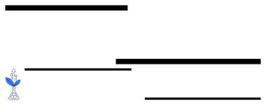 Karmaşık mataradan filizlenen bitki tasarımı büyüme, yenilik ve sürdürülebilirlik taşır. Bilim, teknoloji, çevre, eğitim, biyoteknoloji, doğa koruma dairesi için idealdir