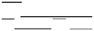Değişen uzunlukların yatay siyah çizgileri asimetrik olarak hizalanmış. Minimalizm, grafik tasarımı, yerleşim planı, web tasarımı, modern sanat, soyut kavramlar, düz basit metafor için ideal