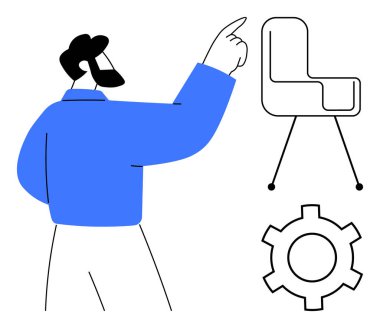 İşyeri planlamasını, verimliliği, süreç optimizasyonunu, hedef belirleme, takım çalışması, uzaktan çalışma ve verimliliği temsil eden kişi. İK için ideal, ofis araçları ya da basit