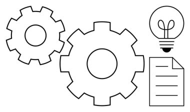 Vitesler parlak bir ampul ve bir belgenin yanında birbirine kenetlenir, yaratıcılığı, verimliliği, takım çalışmasını ve üretkenliği sembolize eder. Yenilik, strateji, teknoloji, problem çözme işbirliği için ideal