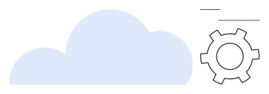 Mavi bulut ve teçhizat teknolojiyi, bulut hizmetlerini, veri ayarlarını ve yazılım yapılandırmalarını temsil ediyor. IT, bulut depolama, geliştirme, hesaplama, ağ sistemi yönetimi için ideal