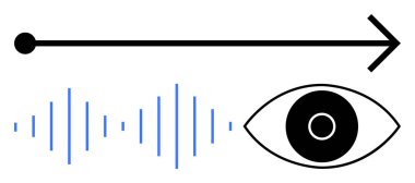 Ok yönü sembolize eder, dalga biçimi sesi temsil eder, ve göz alıcı görüş. Yenilik, medya, teknoloji, navigasyon, eğitim, iletişim için ideal basit iniş sayfası