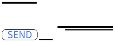 İleti girdisi veya iletişimi simüle eden metin satırları ile vurgulanmış düğmeyi gönder. Teknoloji, iletişim, kullanıcı arayüzü, e- posta, konuşma, sosyal medya, basit iniş sayfası için ideal