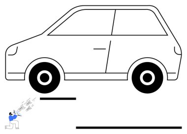 Altına hava üfleyerek gücü ya da zekice problem çözmeyi sembolize eden küçük bir adamın olduğu düz zeminde küçük bir araba. Yaratıcılık, çaba, zorluklar, yenilik, motivasyon, esneklik için ideal