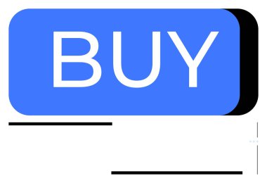 İnce gölgeleri ve minimalist siyah-beyaz elementleri olan büyük mavi buton. E-ticaret, dijital pazarlama, çevrimiçi alışveriş, web tasarımı, eylem çağrısı, kullanıcı arayüzü, basit iniş