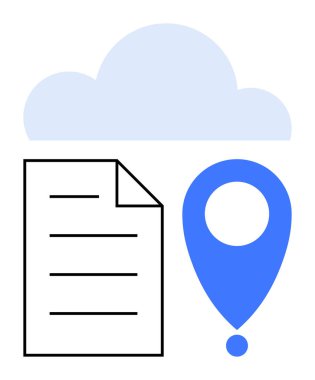 Belge dosyası, konum kodu ve bulut görselleştirme veri yönetimi, bulut depolama, dijital belgeler, konum verisi, dosya paylaşımı, çevrimiçi erişilebilirlik ve uzaktan çalışma. Bulut hesaplama için ideal