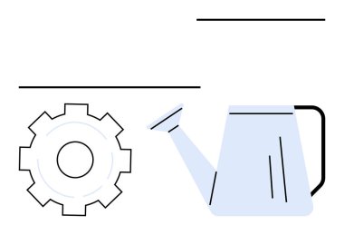 Dişli ve sulandırma teknoloji, büyüme, işbirliği, süreç, yenilik ve sistem gelişimini temsil edebilir. Takım çalışması, üretkenlik, ekosistem dengesi tasarımı için ideal yaratıcılık