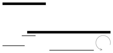 Eğimli bir okla değişik uzunluktaki yatay siyah çizgiler. Süreç, akış, yön, ilerleme, basitlik, minimalizm ve verimlilik için ideal. Basit bir metafor için temiz tasarım