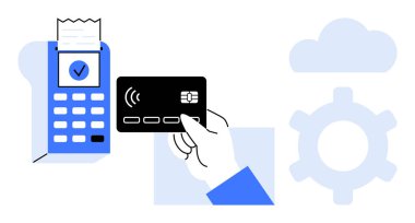 POS terminalinin yanında el ele tutuştuğu kredi kartından ulaşılamıyor. Finans, teknoloji, e-ticaret, mobil bankacılık, dijital cüzdanlar, müşteri hizmetleri, veri güvenliği için ideal. Düz basit metafor