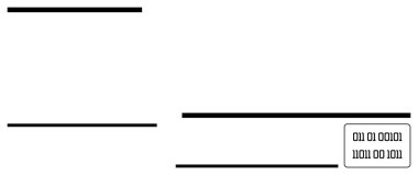 Yatay çizgilerin yanına yerleştirilmiş ikili kod veri akışı, teknoloji ve hesaplama mantığını öneriyor. Kodlama, internet, şifreleme, programlama, siber güvenlik, veri görselleştirme için ideal basit