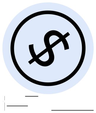 Çemberin içinde büyük bir dolar işareti var. Finans, içki yasağı, tasarruflar, kısıtlamalar, düzenlemeler, dolandırıcılıkla mücadele ve minimalizm için idealdir. Düz basit metafor