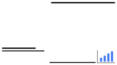 Basit tasarım, siyah çizgilerle bir düzeni çerçeveliyor, ve mavi çizgiler alt köşede kademeli olarak artıyor. İş, analitik, büyüme, istatistik, başarı, strateji ve eğitim için ideal