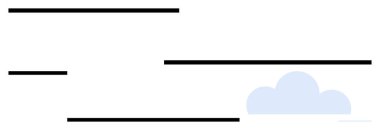 Temiz, kalın yatay çizgilerin yanında açık mavi bulut ağ oluşturma, iletişim, hız ve basitlik temalarını iletiyor. Teknoloji, internet, veri, bulut hesaplama ağı için ideal