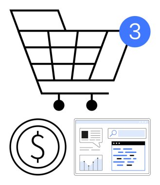 Parçalar, dolar sembolü ve analitik gösterge paneli için 3 katlı araba simgesi. E-ticaret, çevrimiçi alışveriş, bütçe planlaması, finansal izleme, analiz, perakende pazarlama için ideal