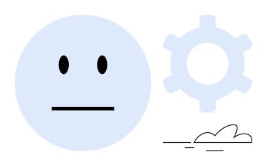 Asgari nötr yüz, duyguları, işi simgeleyen vitesi ve soyut fikirleri simgeleyen bulutları öne sürüyor. Üretkenlik, duygular, denge, basitlik, yaratıcılık iş hayatı karar verme için idealdir. Düz