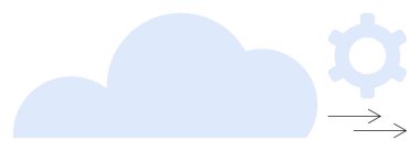 Veri akışını, otomasyonu ve dijital çözümleri gösteren dişli sembollü ve oklu bulut şekli. Teknoloji, bulut hesaplama, veri alışverişi, yazılım, yenilik, bilişim sistemleri için ideal basit