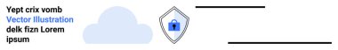 Kilitli mavi bulut ve kalkan veri güvenliğini, mahremiyeti ve şifrelemeyi simgeliyor. Siber güvenlik, koruma, bulut hesaplama, güvenli depolama, çevrimiçi güvenlik, ağ koruma dairesi için ideal
