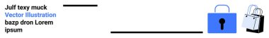 Anahtar delikli mavi kilit, alışveriş torbaları güvenli ödeme ve metin yerleştirme unsurları öneriyor. Çevrimiçi alışveriş, veri güvenliği, gizlilik koruması, e-ticaret platformları, siber güvenlik için ideal