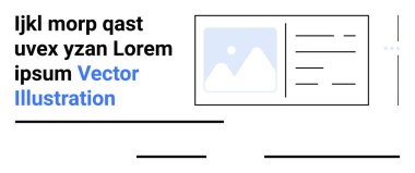Metin blokları olan yer tutucu resmi, dizilişli tipografi ve temiz düzen için basit tasarım elemanları. Web tasarımı, grafik şablonu, UIUX, broşürler, sunumlar, basit iniş pankartları için ideal