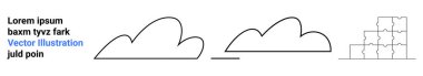 Bulut çizgileri ve merdiven çizimleri soyut, minimalist tarzda, yer tutucu metnin yanında. Teknoloji, ilerleme, basitlik, yaratıcılık, yenilik, tasarım modellemeleri, basit iniş sayfası için ideal