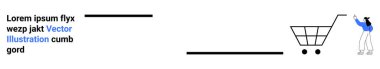Alışveriş arabasını iten kişi. Perakende satış, e-ticaret, müşteri ilişkileri, alışveriş seyahati. Satış platformları, UX tasarımı, perakende uygulamaları, görsel pazarlama ekonomik eğilimleri için ideal