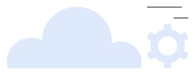 Bulut şeklinde ve yanında bir vites ve iki yatay çizgi var. Bulut depolama, yapılandırma, yazılım entegrasyonu, veri işleme, otomasyon, web hizmetleri, düz basit metafor