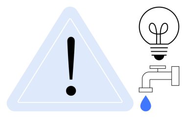 Ünlem işareti, ampul ve damlayan su musluğu olan uyarı işareti korunmayı, sürdürülebilirliği, uyarıları, çevre bilincini, enerjiyi, sorumluluğu ve kamu hizmetlerini vurguluyor. Enerji için ideal