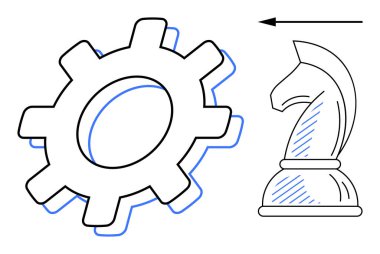 Dişli ve satranç şövalyesi, okun yanı sıra stratejiyi, yeniliği, planlamayı, yönü ve gelişimi sembolize eder. Liderlik, takım çalışması, yönetim, verimlilik planlama için ideal