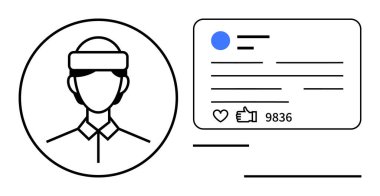 Profil kartı, metin, onay ve ayrıntıları gösteren daire çerçevesindeki kullanıcı avatarı. Sosyal medya, bağlantı, ağ, kullanıcı profili, müdahale, analitik basit iniş sayfası için ideal