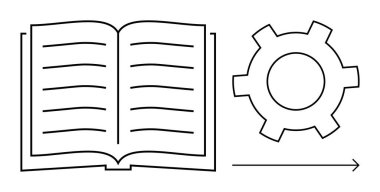 Kitabı, bilgi transferini, ilerlemeyi ve sistem verimliliğini gösteren ileri bir okla birlikte aç. Eğitim, yenilik, iş akışı, araştırma, yapay zeka otomasyonu için ideal basit iniş sayfası