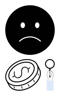 Surat asma, endişe ifade etme, parayı temsil eden dolar para, mali durumları ön plana çıkaran bir el tarafından tutulan büyütme bardağı. Finans, ekonomi, bütçe, endişe, analiz için ideal