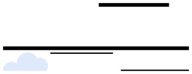 Mavi bulut ve koyu siyah yatay çizgiler soyut bir manzara oluşturuyor. Basitlik için ideal, modern tasarım, yaratıcılık, asgari sanat, soyut kavramlar, temiz yerleşimler, düz basit