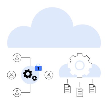 Vitesli bulut, kilit, bağlı kullanıcılar ve paylaşılan dosyalar. Bulut depolama, takım çalışması, işbirliği, veri güvenliği dosya paylaşım sistemi dijital dönüşümü için ideal. Düz basit