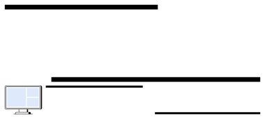 Kalın siyah çizgilerin arkasındaki pencereli bilgisayar ekranı, düzenli iş akışına benziyor. Teknoloji, iletişim, organizasyon, üretkenlik, dijital çözümler, minimalist tasarım, düz