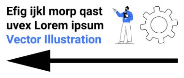 Profesyonel analiz süreci, geniş yönlü ok ve eylemi, akışı veya verimliliği sembolize eden teçhizat. İş stratejisi, mühendislik, planlama, karar verme mekanizması için ideal